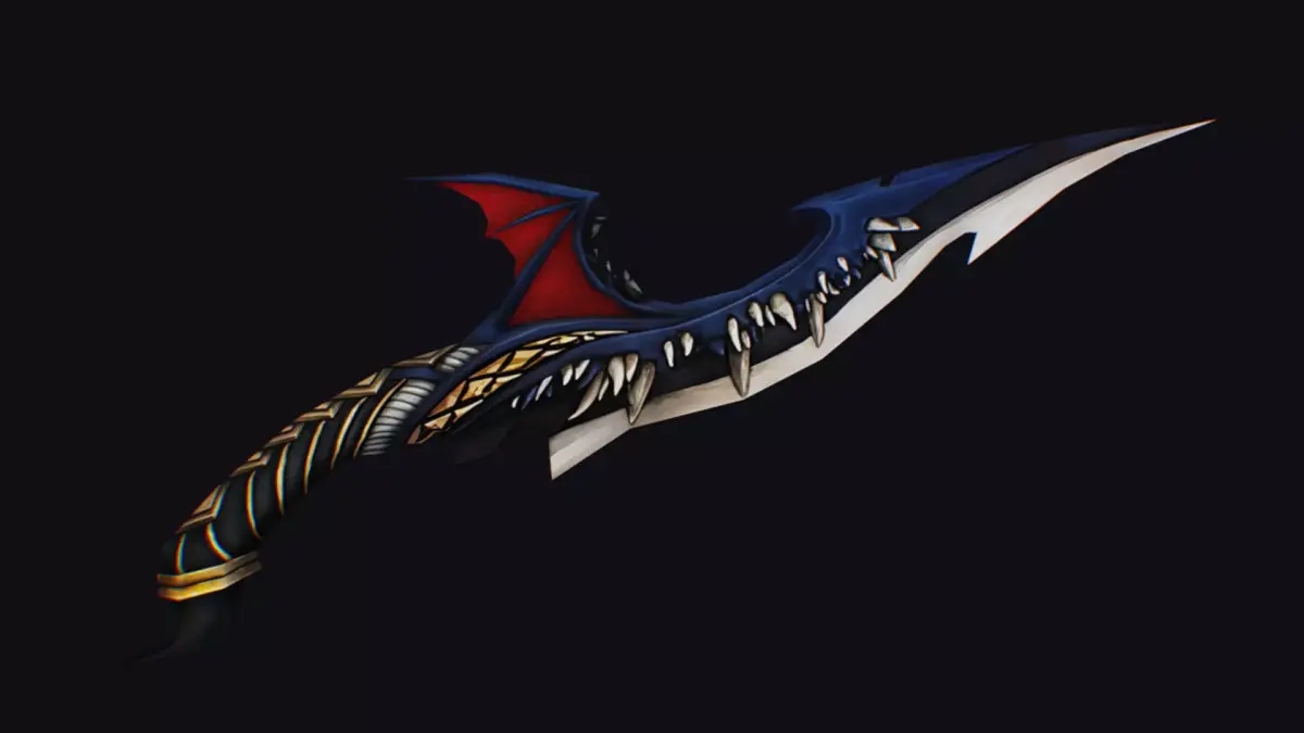 Dagger Dragon Jaw Teeth Short Blade Sharpener Wedge Grinding Low-poly 3D model