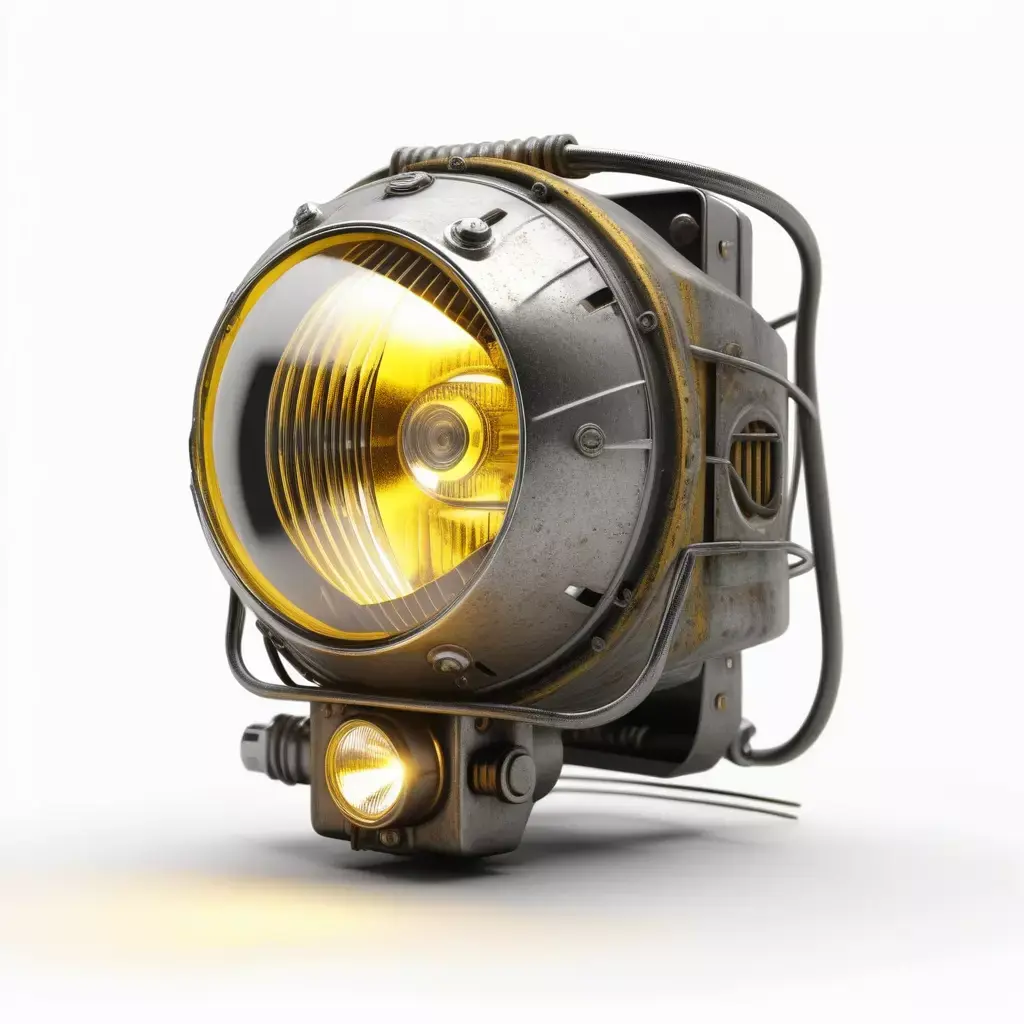 Industrial Steampunk Weathered Spotlight 3D model