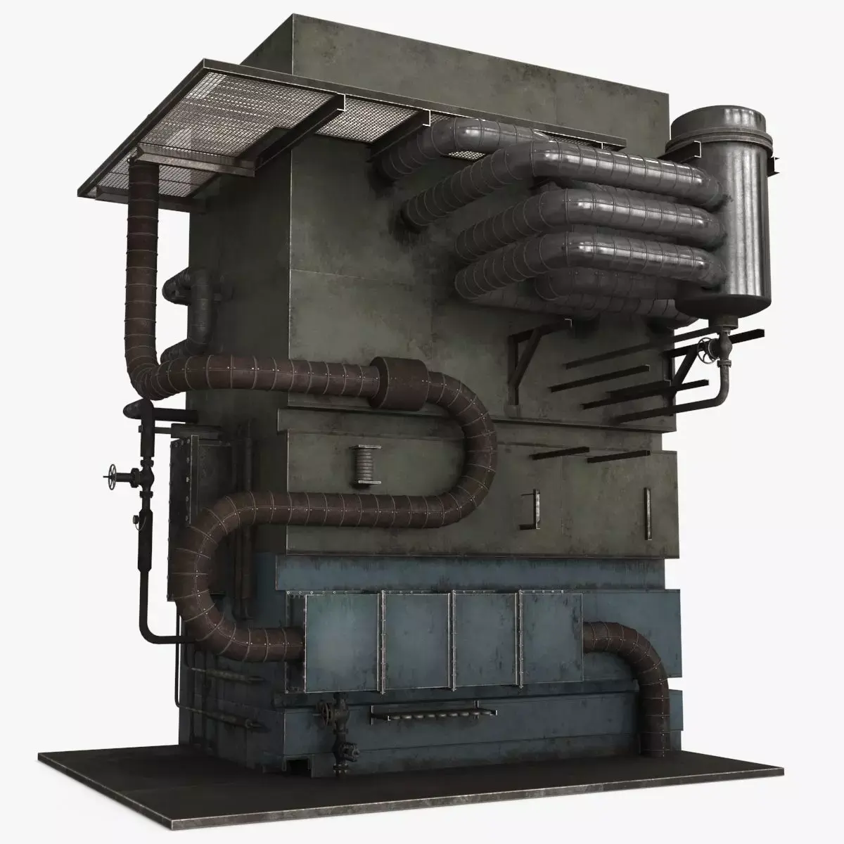 Industrial Pipes v3 Low-poly 3D model