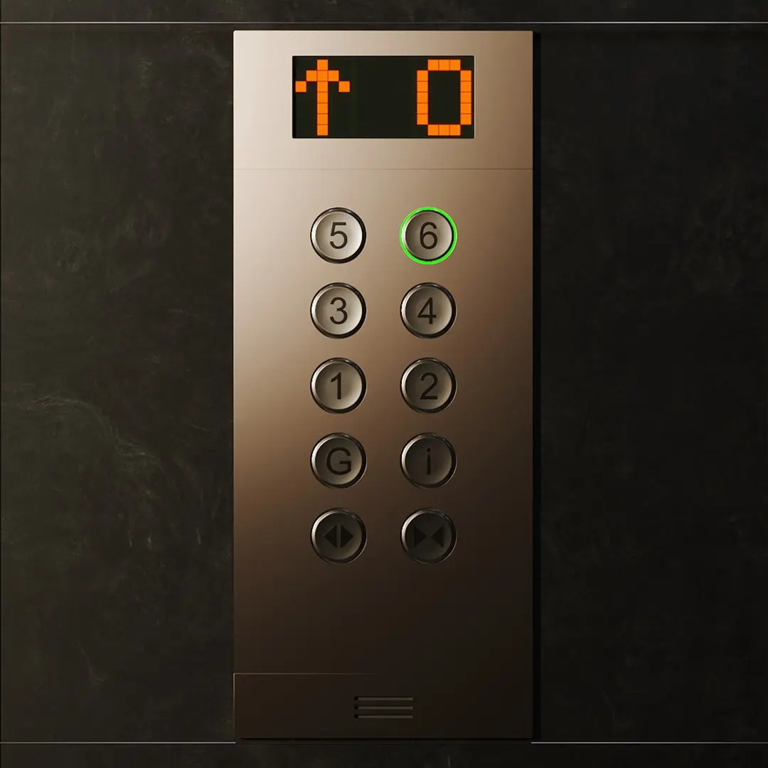 Lift Elevator with Animated Buttons 3D model
