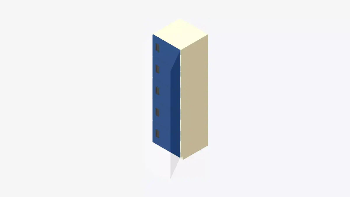 Locker - Resin - Locka - Classic Extra - Five Tier Low-poly 3D model