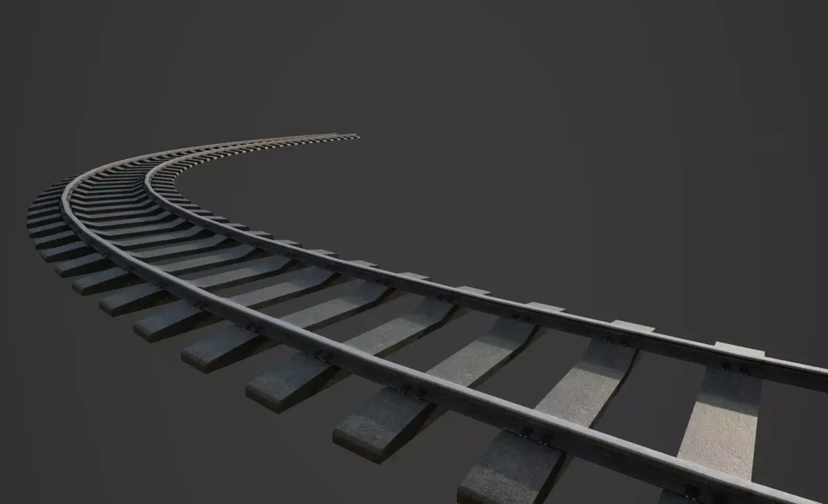 Rail Curve Low-poly 3D model