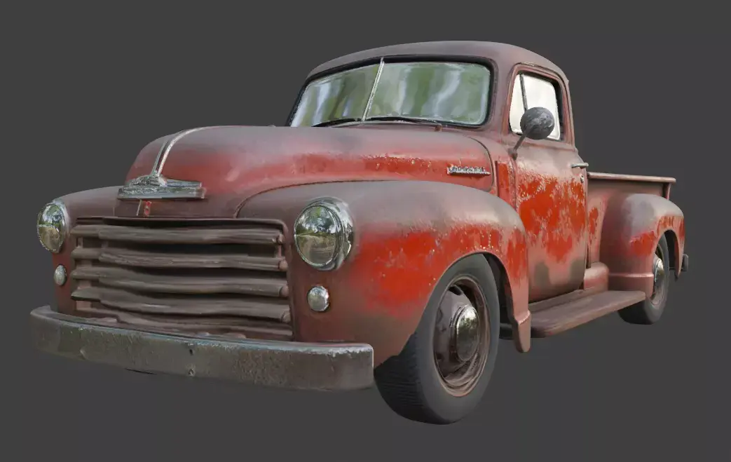 Vintage Rusty Pickup Truck 3D Model 3D model 38