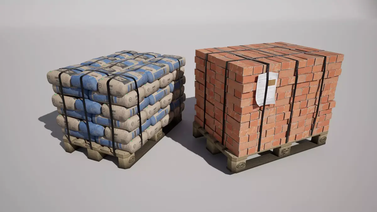 Brick Cement Pallet 3D model
