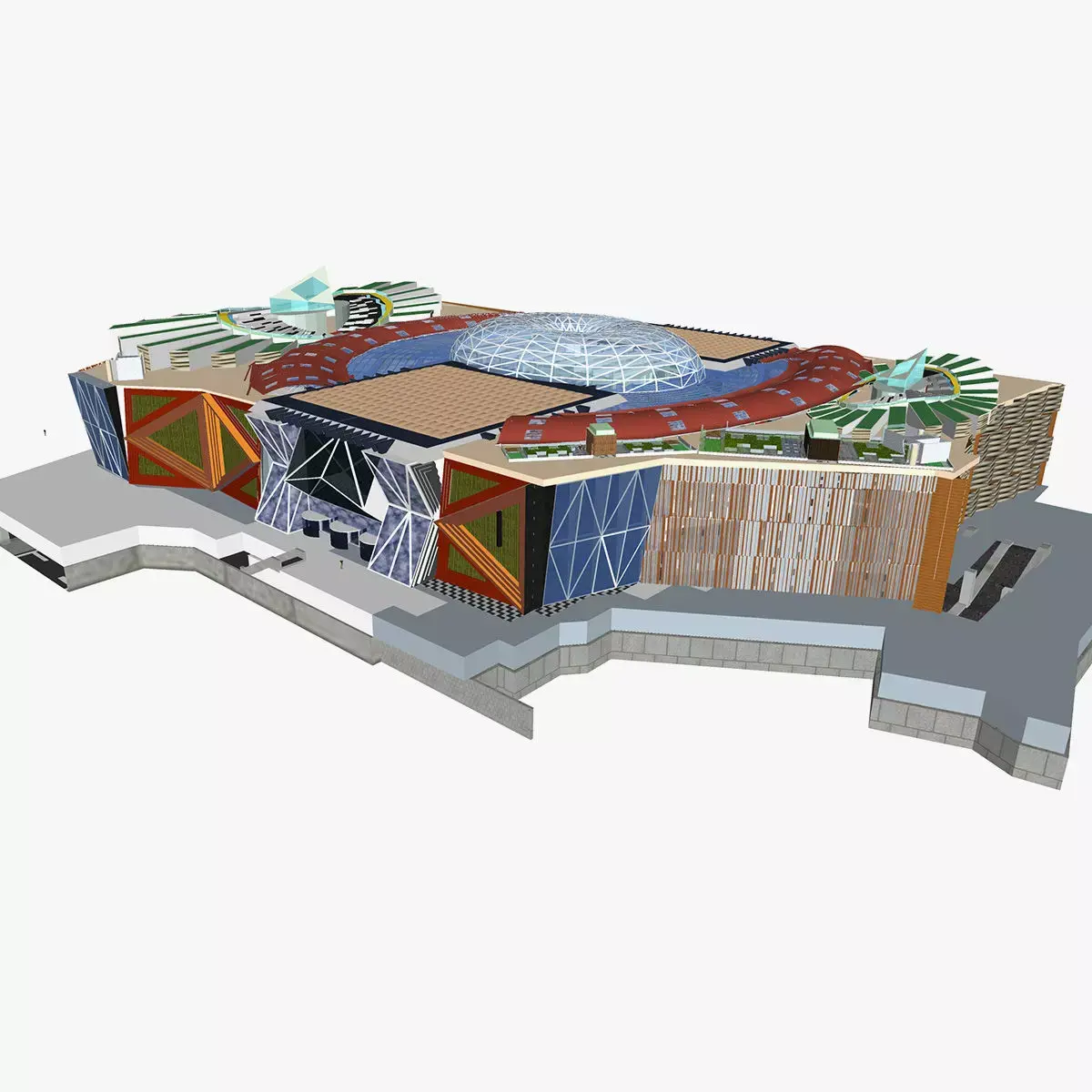 Conceptual Shopping Centre design 3D model
