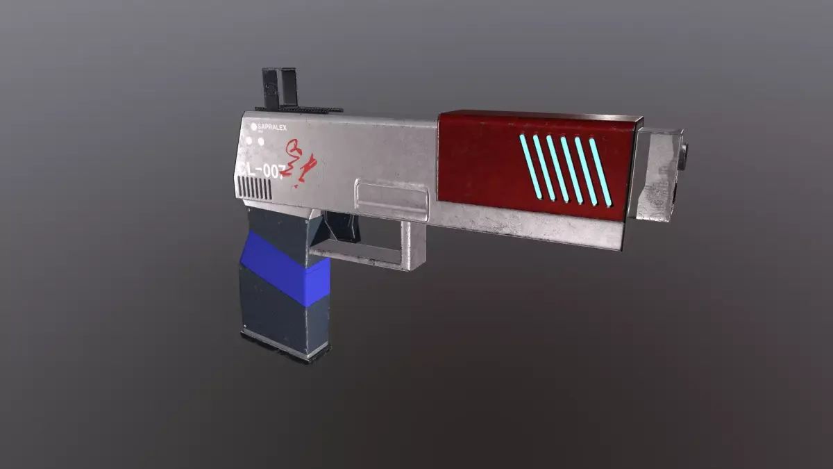 Sci-fi Gun Low-poly 3D model 26