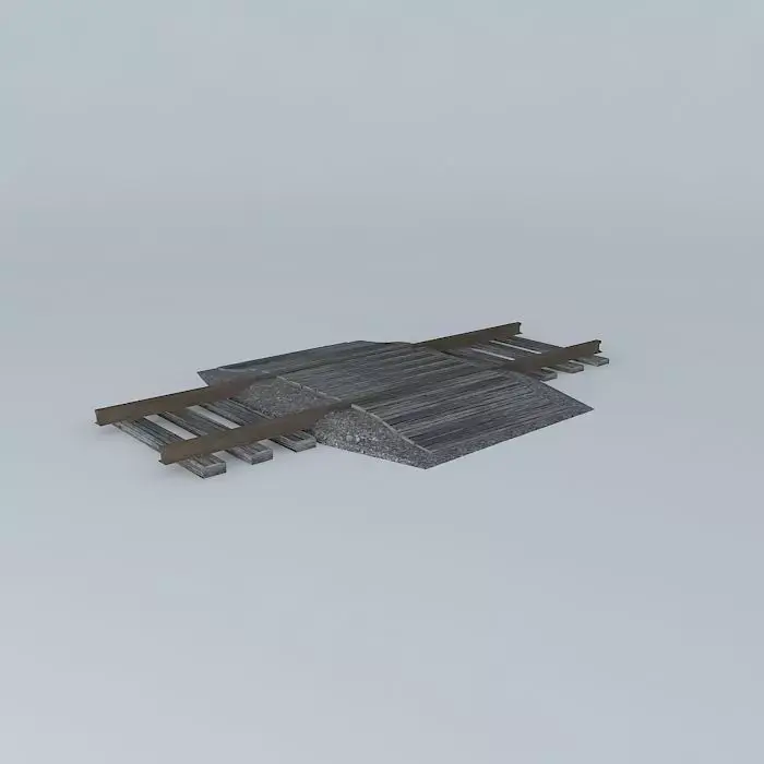 Eco Rail Track Walkover Old Wooden Split Sleepers Free 3D model