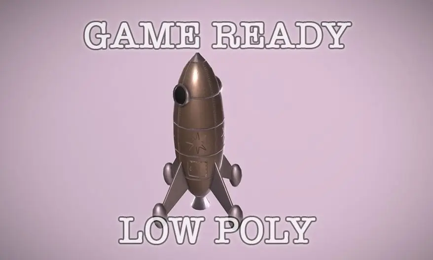 Space Sci-fi Rocket low poly game ready Low-poly 3D model