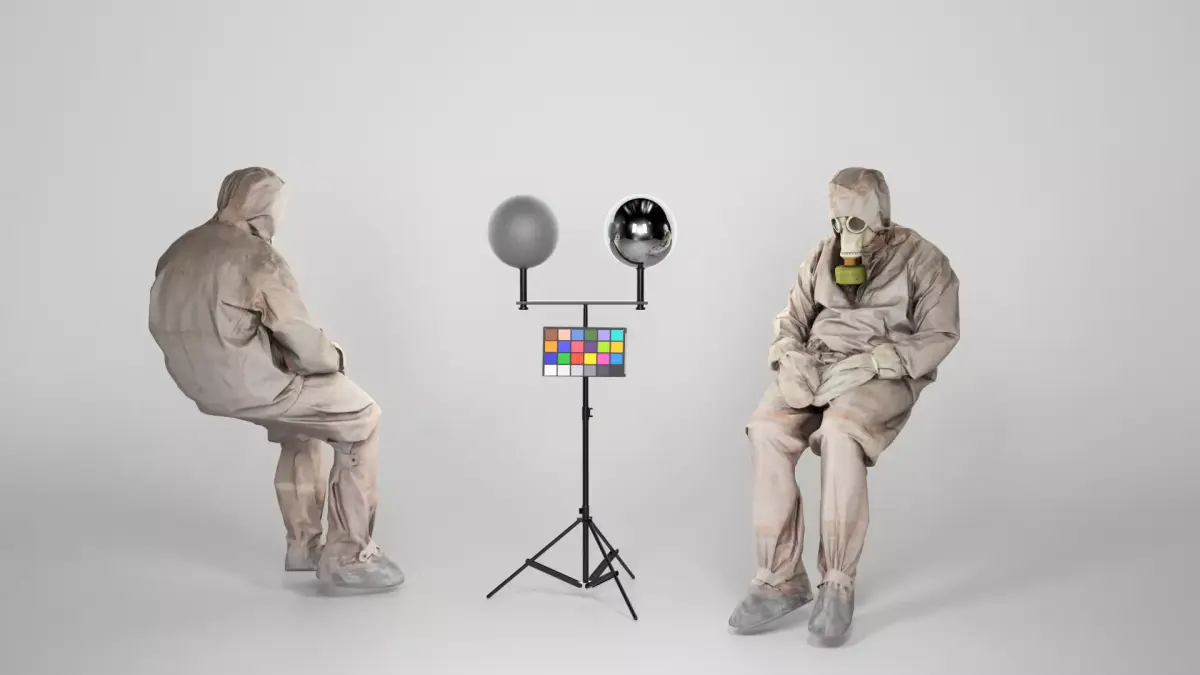 Soviet Liquidator of nuclear accident of Chernobyl sitting 56 Low-poly 3D model