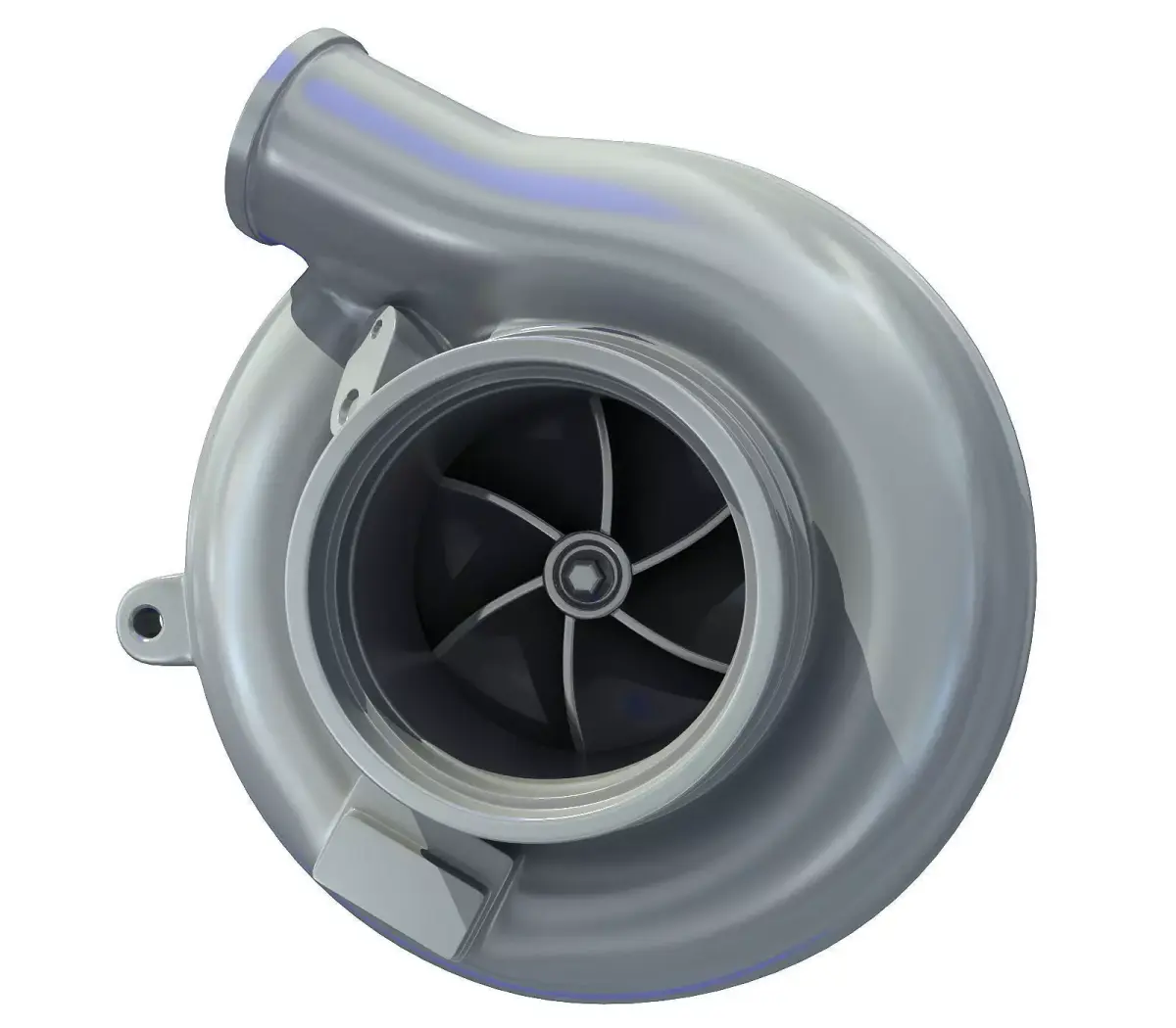 White Turbo Turbocharger 1 3D model