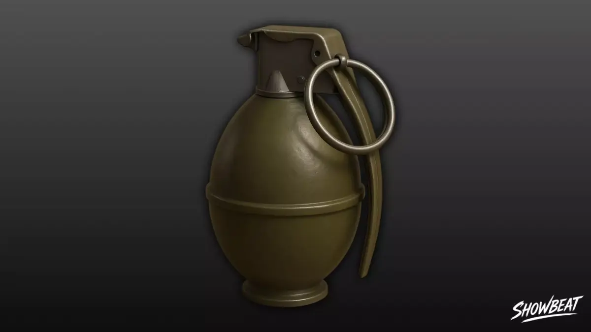 Grenade Olive 02 Low-poly 3D model