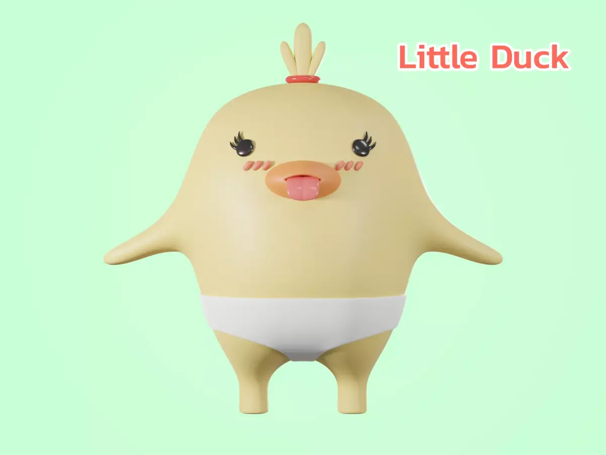 Cartoon little cute Duck 3D model 3D model