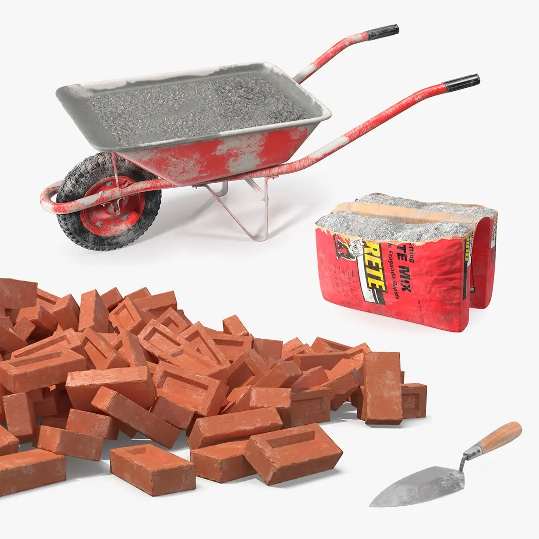 Industrial Tools with Cement Collection 3D model