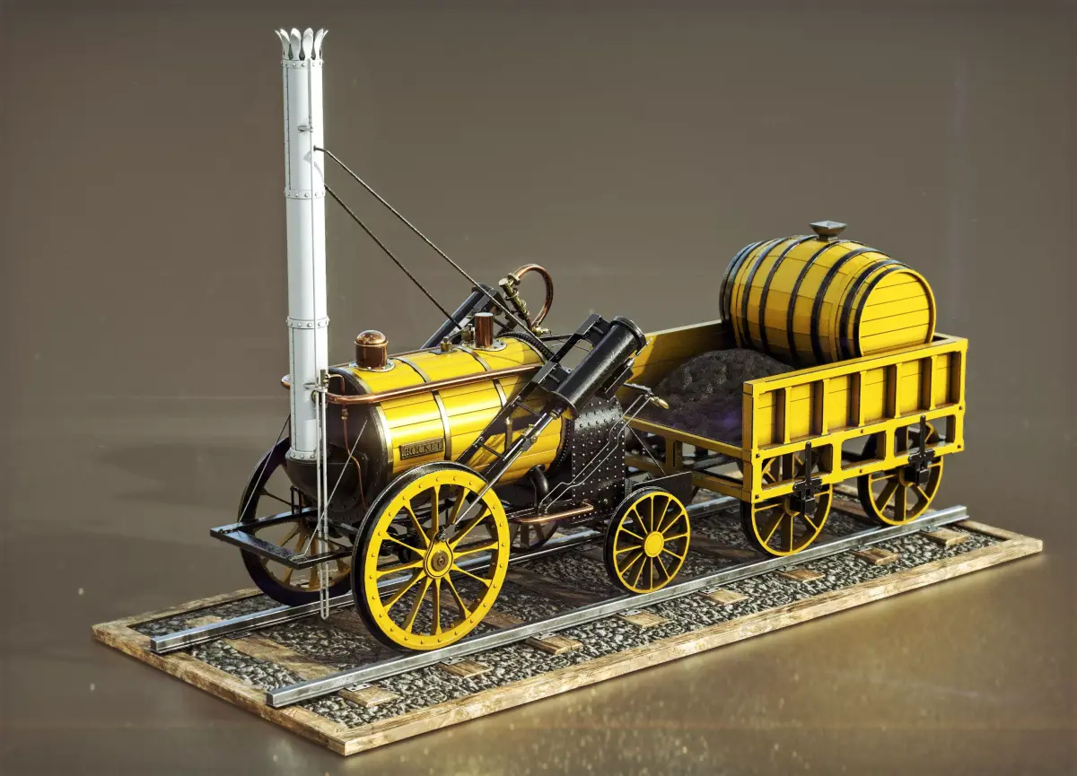 Rocket Steam Locomotive 3D model