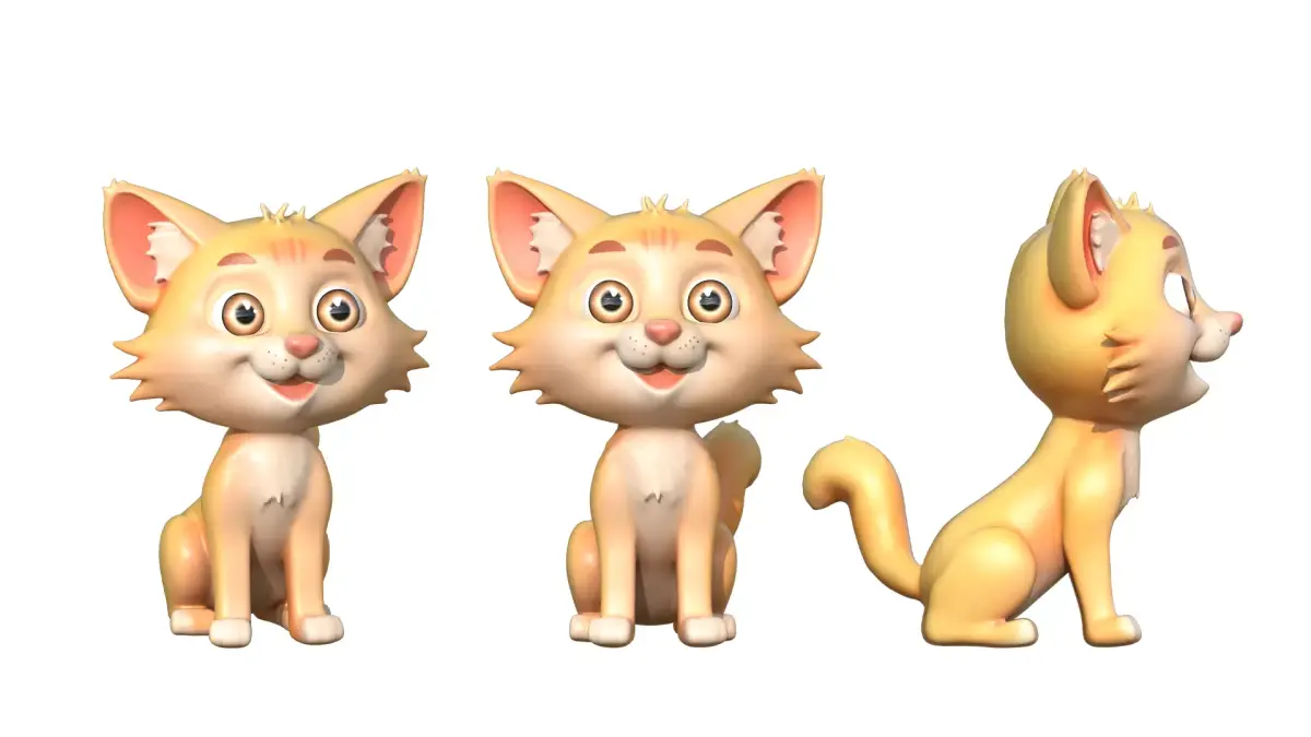 Cartoon Cat  Stylized  Game Ready Low-poly 3D model