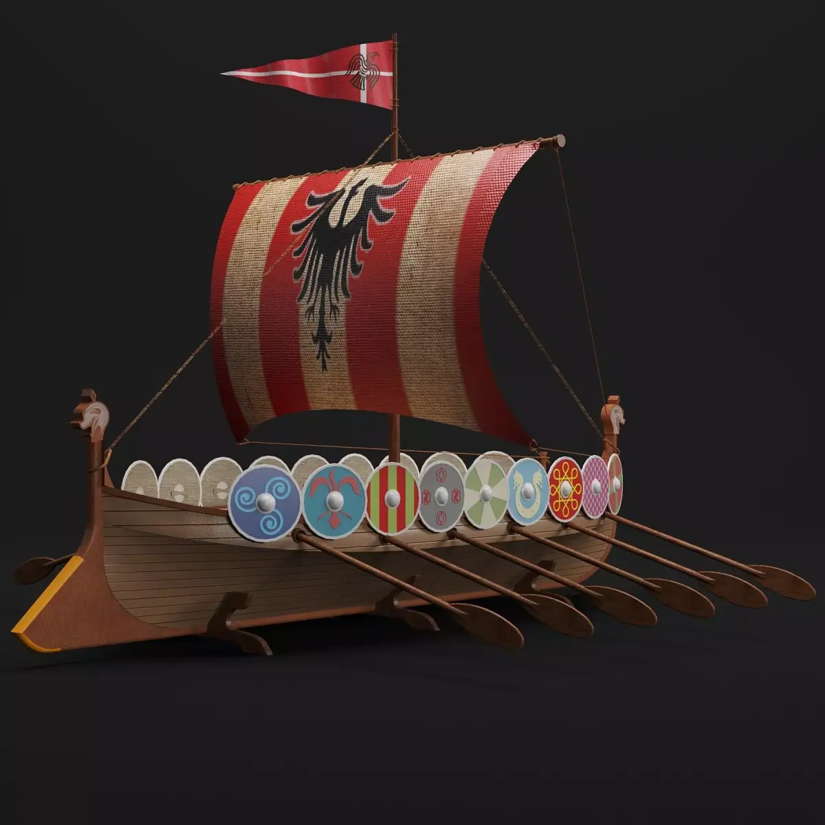 Viking boat D01 3D model