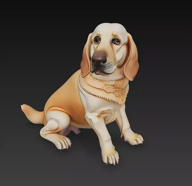 Golden Retriever Dog Realistic 3D Model - Low Poly Realistic Low-poly 3D model purchase