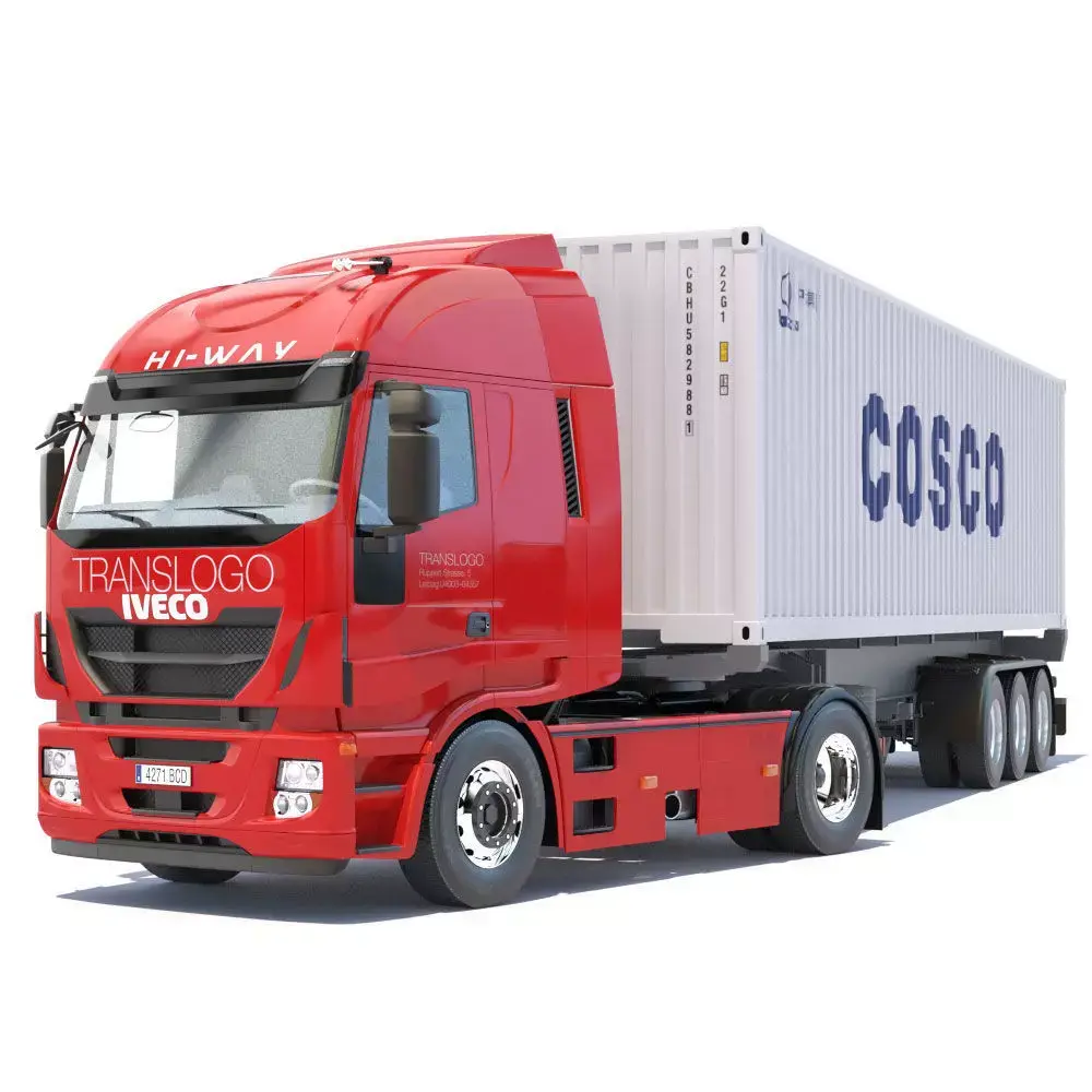 IVECO Stralis Hi-Way with 40ft Containers 3D model