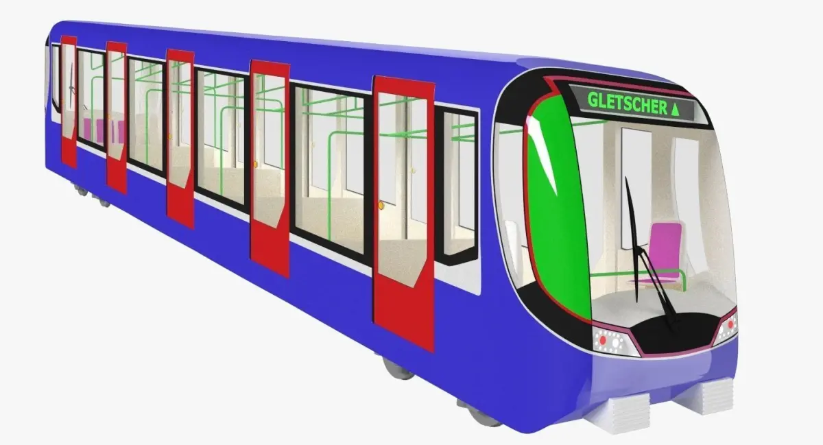 Funicular - mountain railway 3D model