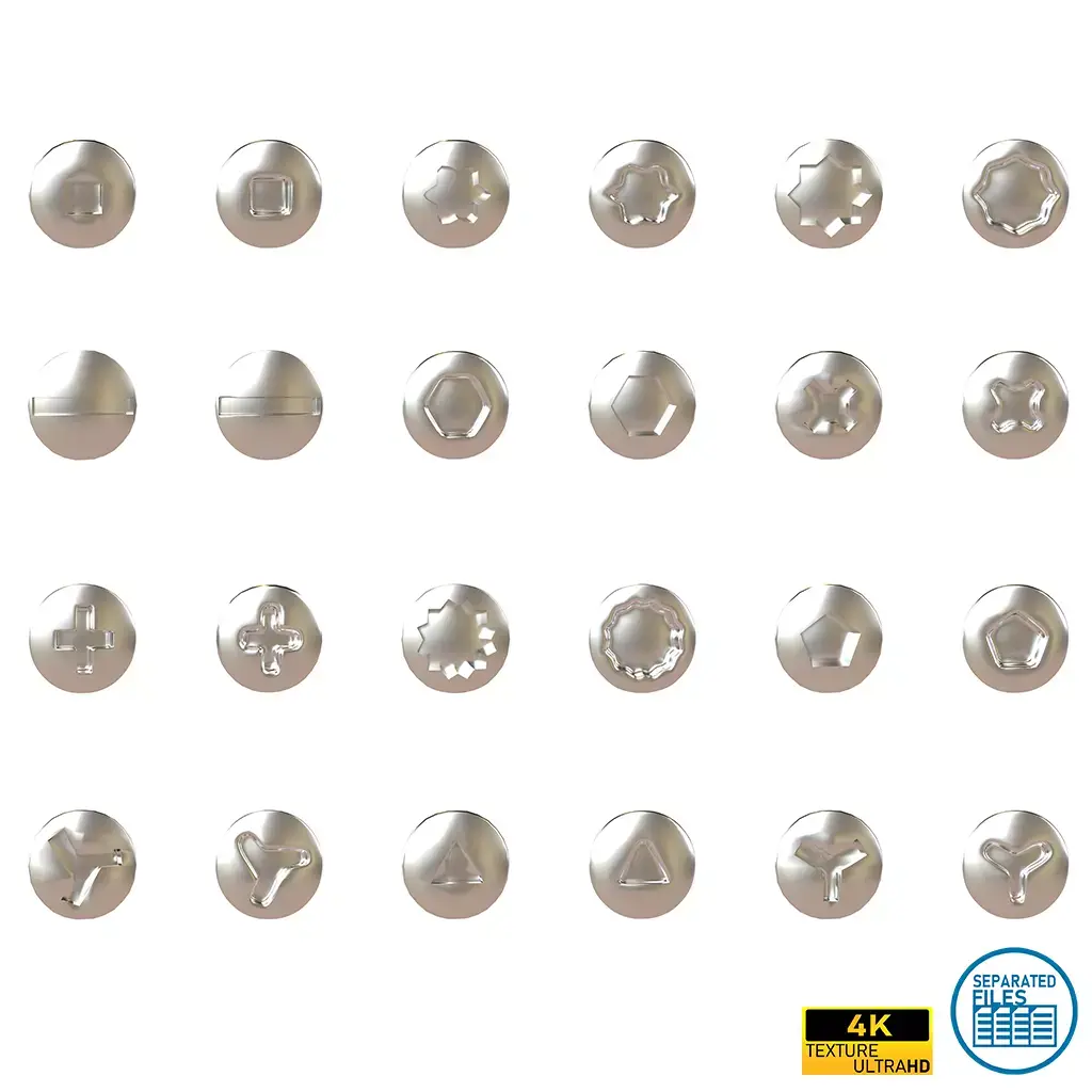 Screw Pack 01 Low-poly 3D model