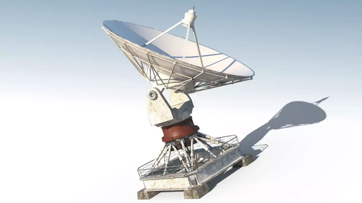 Radar PBR satellite dish Low-poly 3D model