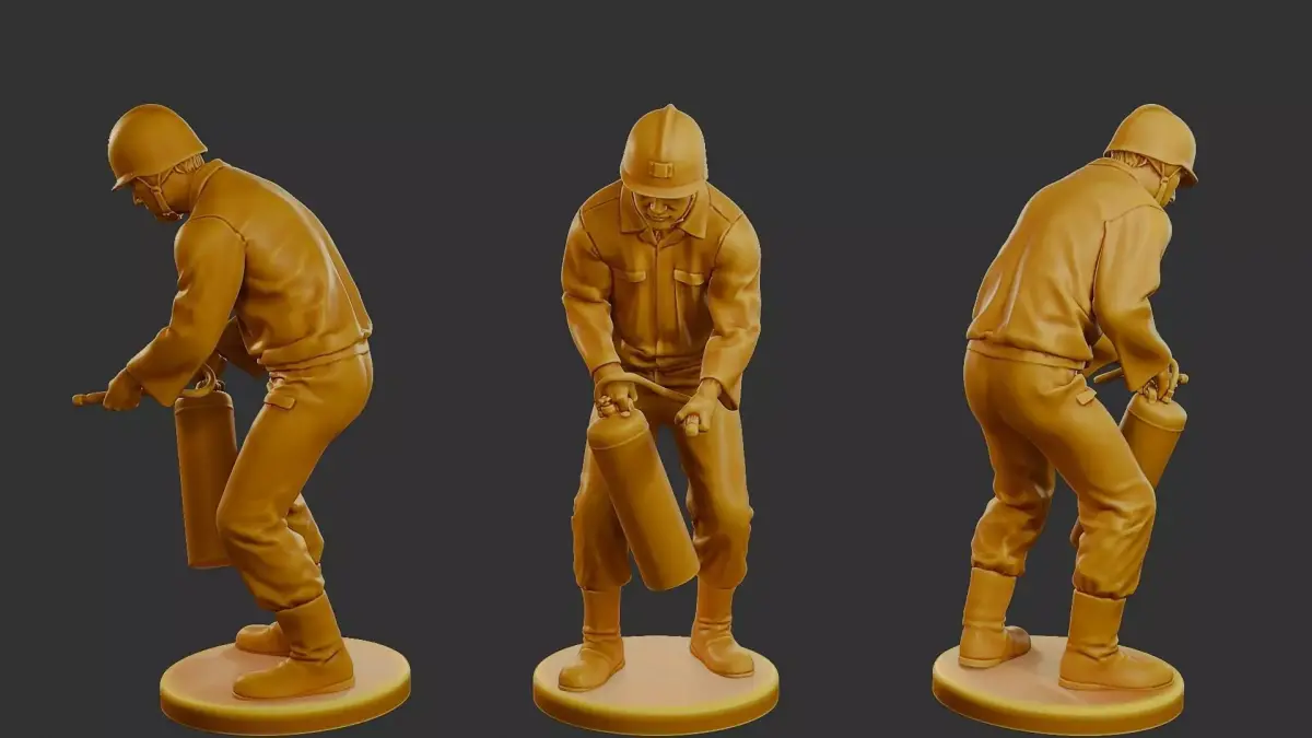 Czechoslovakian firefighter 90s 015 3D print model