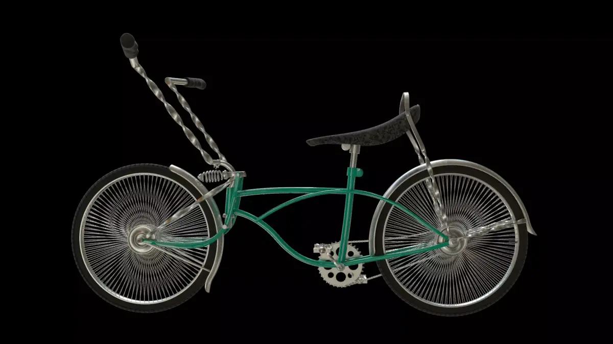 Old style bicycle PBR 3D model