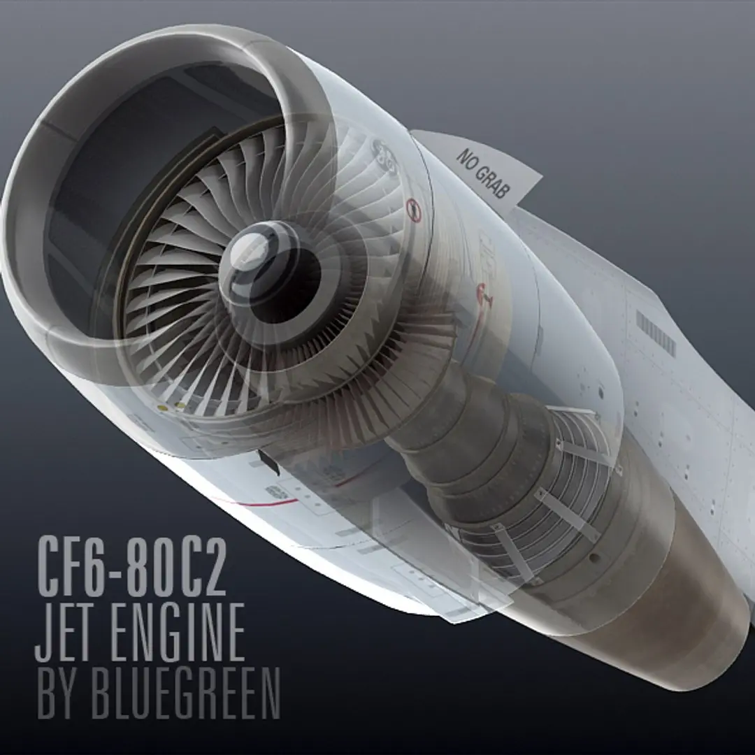 CF6-80C2 Jet Engine 3D model