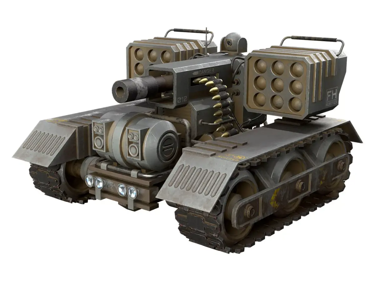 UGV Concept-3B-Urban-Dirty Low-poly 3D model