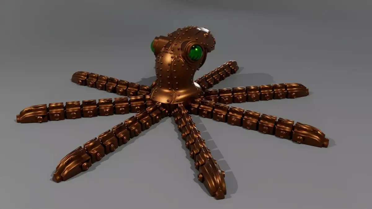 Articulated Cyberpunk Kraken 3D print model