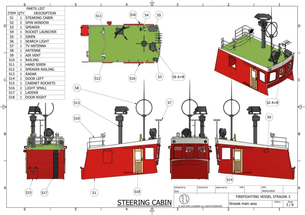 Firefighting boat Strazak 3 Part 5 of 6 group S 3D print model