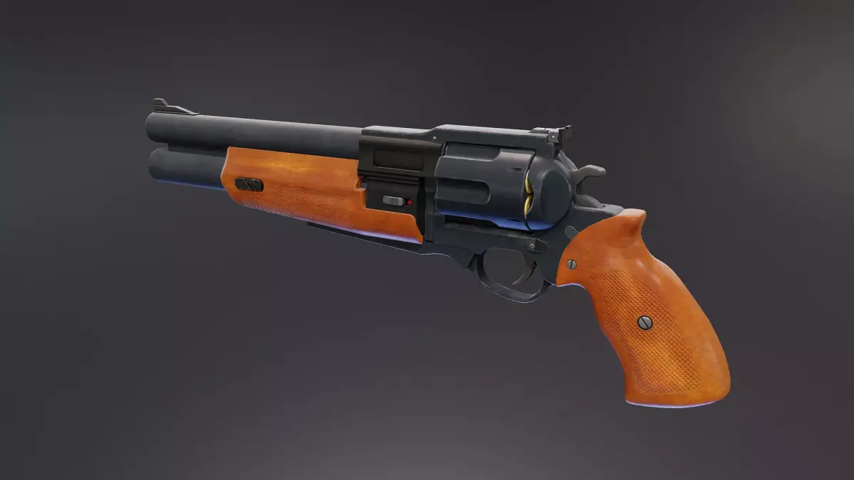 Safari 12 Revolver Low-poly 3D model