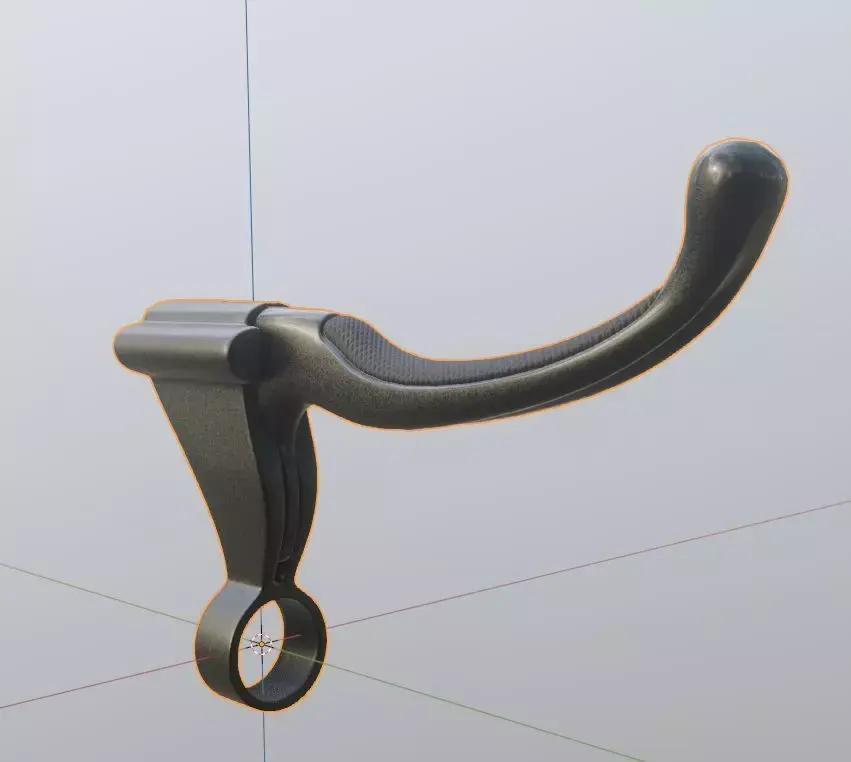 E-Scooter Brake Handle with procedural PBR material setup 3D model