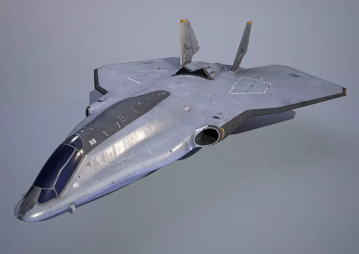 Sci-Fi Spacefighter Dart Low-poly 3D model