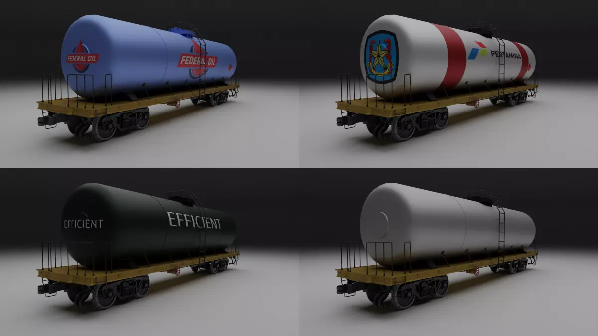 Railway tank Low-poly 3D model purchase