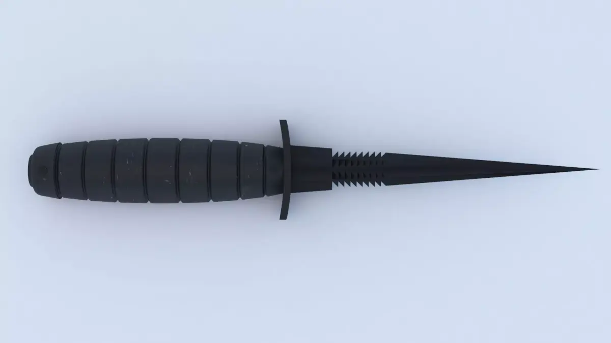 Black Combat Knife 3D Model 3D model