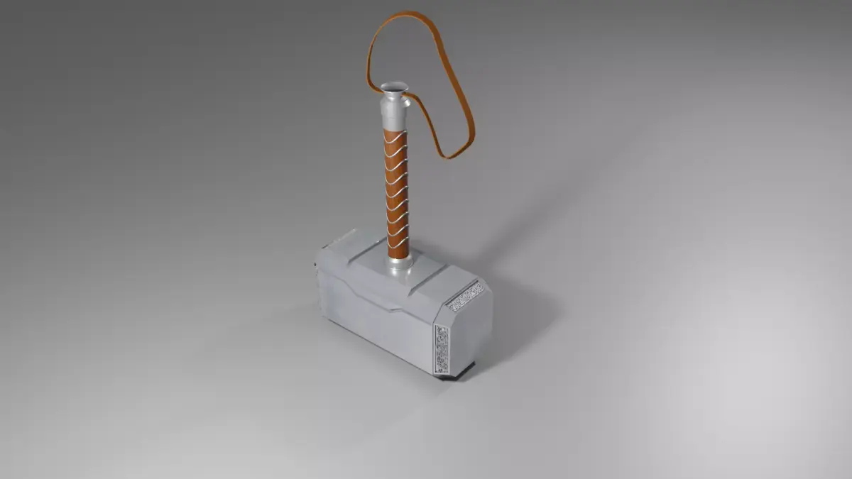 Thors mighty weapon Mjolnir 3D model