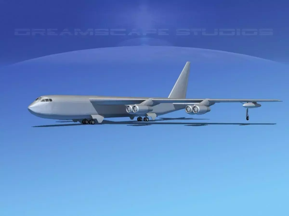 Boeing B-52D Stratofortress Bare Metal 3D model