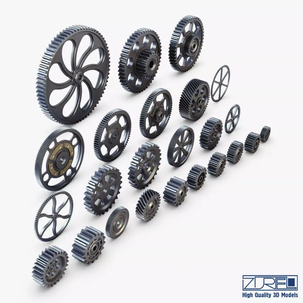 Gears Set v 1 of 3D model