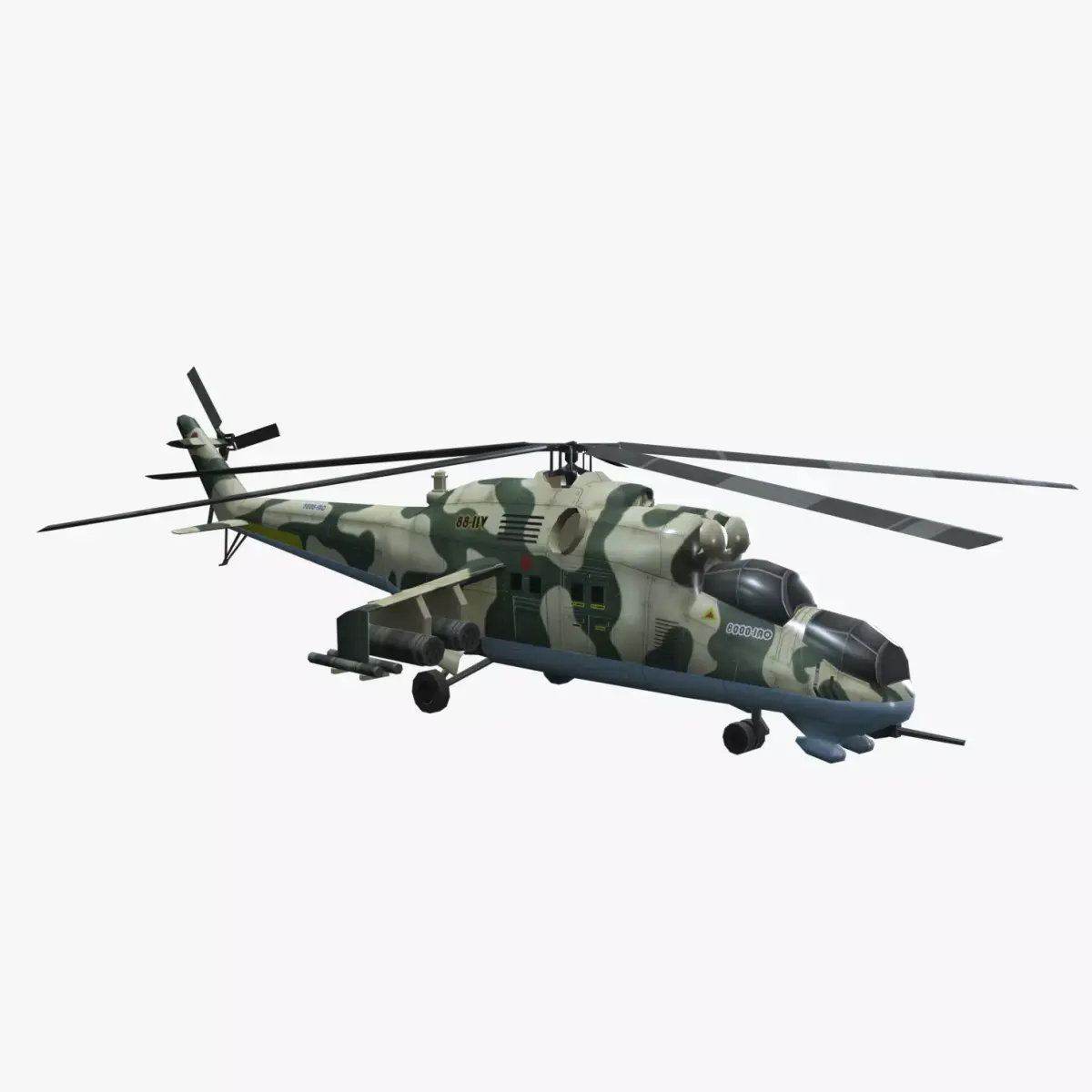 Low Poly Mil Mi-24 Low-poly 3D model