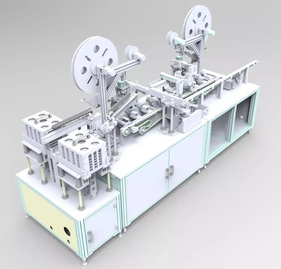 Automatic cutting and automatic feeding assembly line 3D model