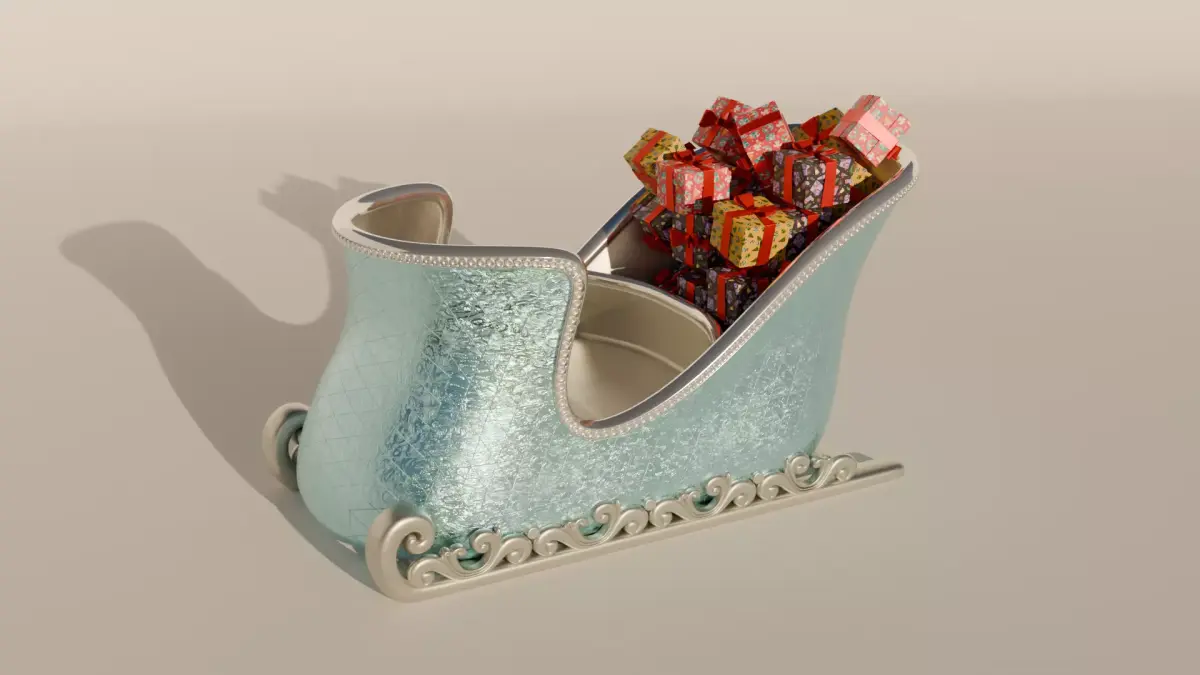 Santa sleigh 3D model