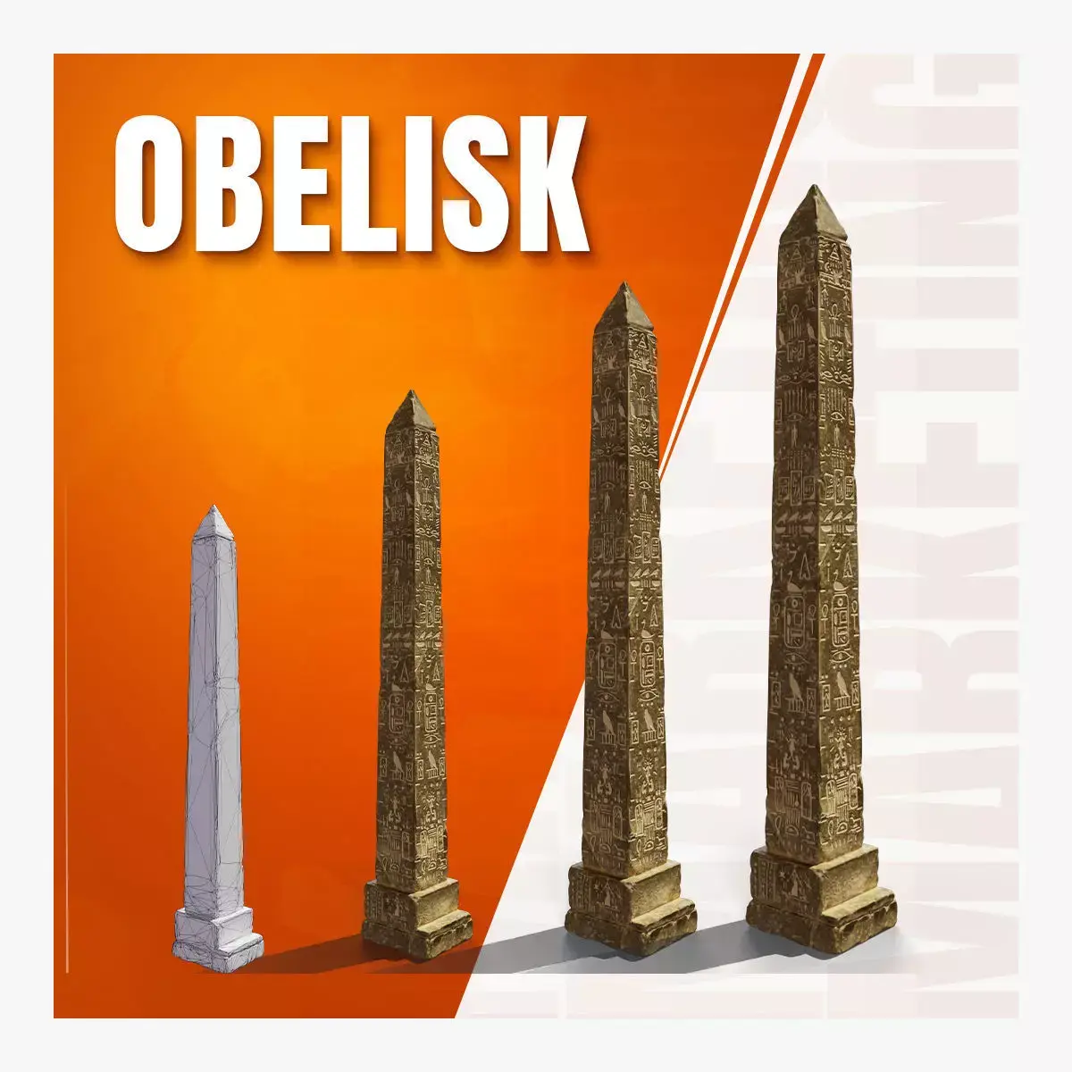 Obelisk Low-poly 3D model buy