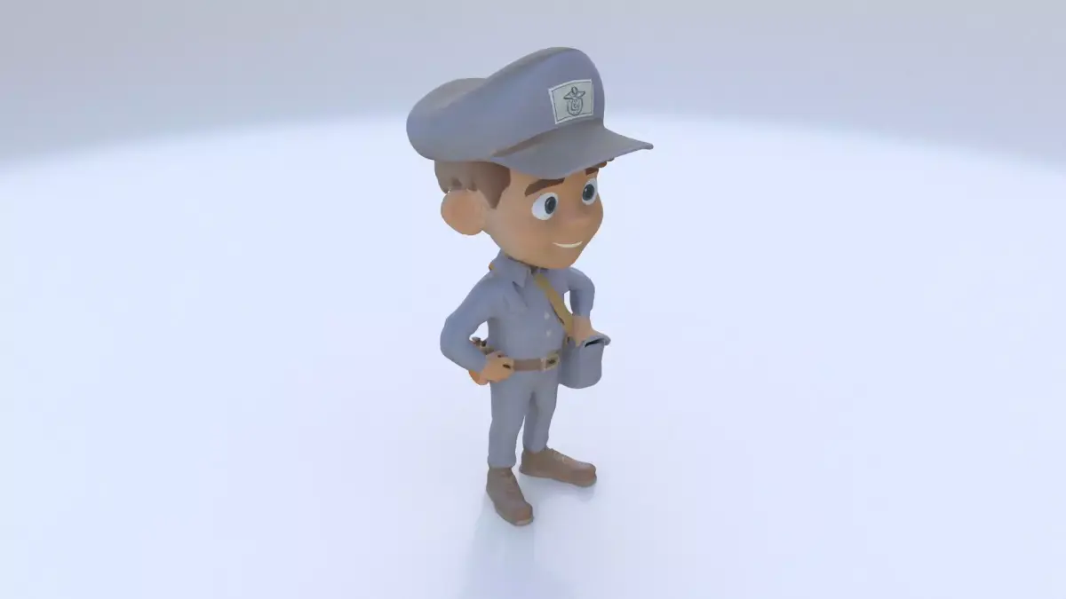 Postman male 3D model