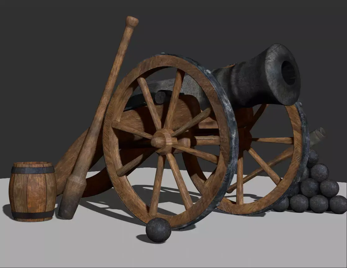 Old Iron Cannon Low-poly 3D model purchase