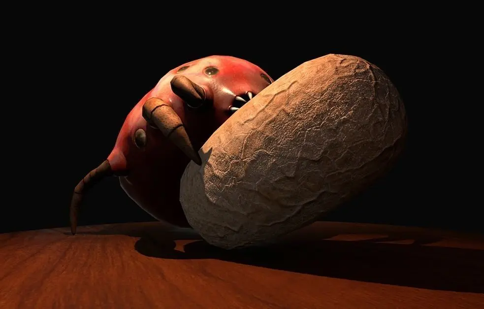 Worker Insect guarding an egg Low-poly 3D model