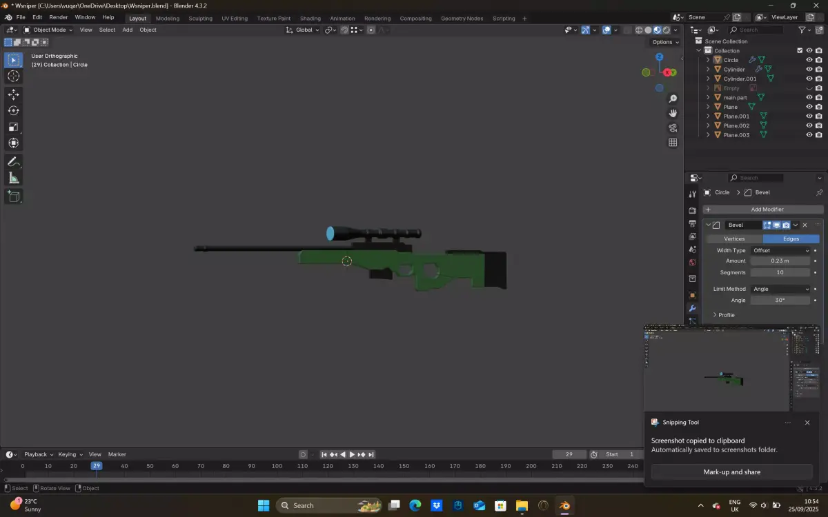 Game Ready Low Poly Sniper Rifle Low-poly 3D model