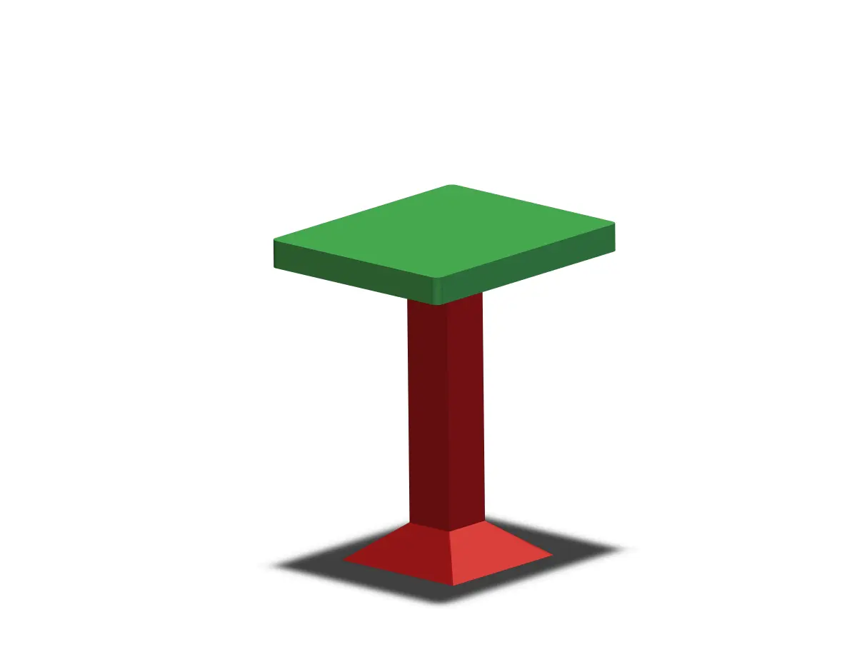 One stand removeable stool Low-poly 3D model