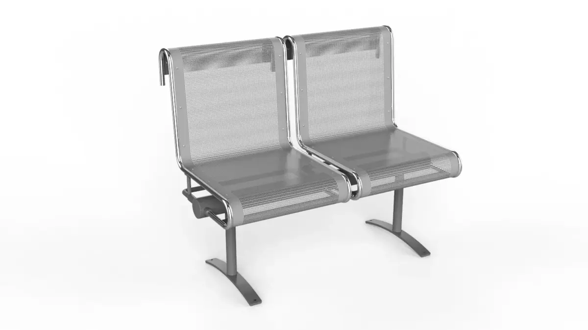 Waiting Room Chair 2 Seats 3D model