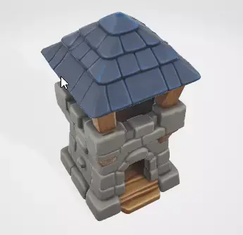 Old Fortress Stone Tower 3D Asset 3D model